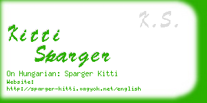 kitti sparger business card